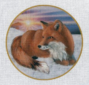Red Fox at Sunset Needlepoint Canvas