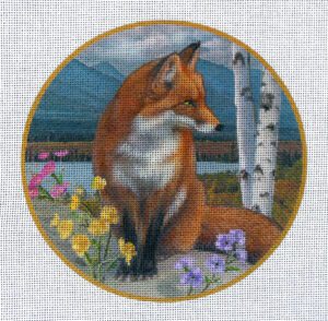 Red Fox on Mountain Needlepoint Canvas