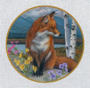 Red Fox on Mountain Needlepoint Canvas