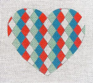 Argyle Heart Needlepoint Canvas