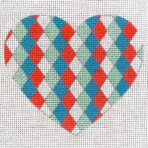 Argyle Heart Needlepoint Canvas