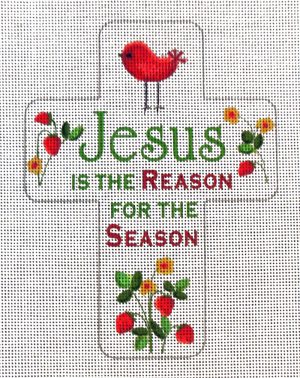 Jesus is the Reason Cross Needlepoint Canvas