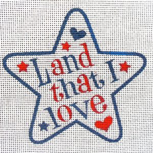 Land That I Love Star Needlepoint Canvas