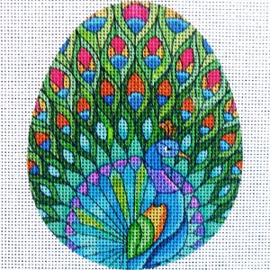 Peacock Egg Needlepoint Canvas