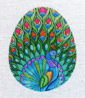 Peacock Egg Needlepoint Canvas