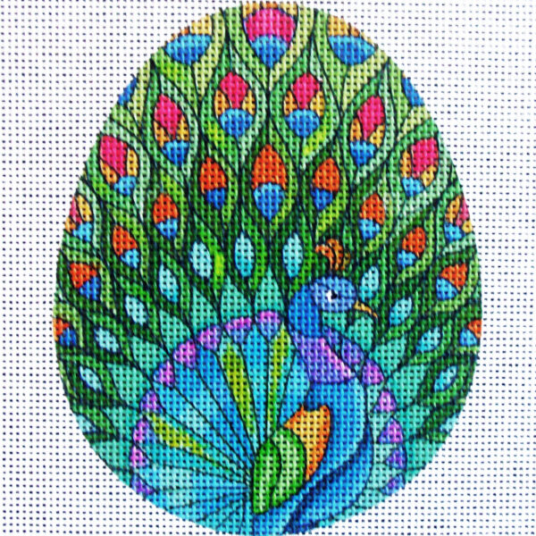 Peacock Egg Needlepoint Canvas
