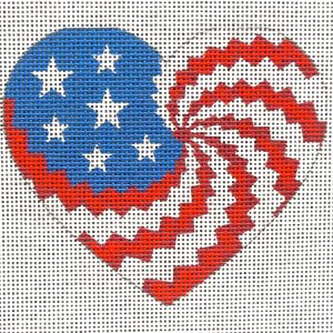 Spiral Flag Heart Needlepoint Canvas