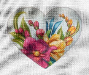 Floral Heart Needlepoint Canvas