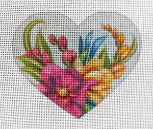 Floral Heart Needlepoint Canvas