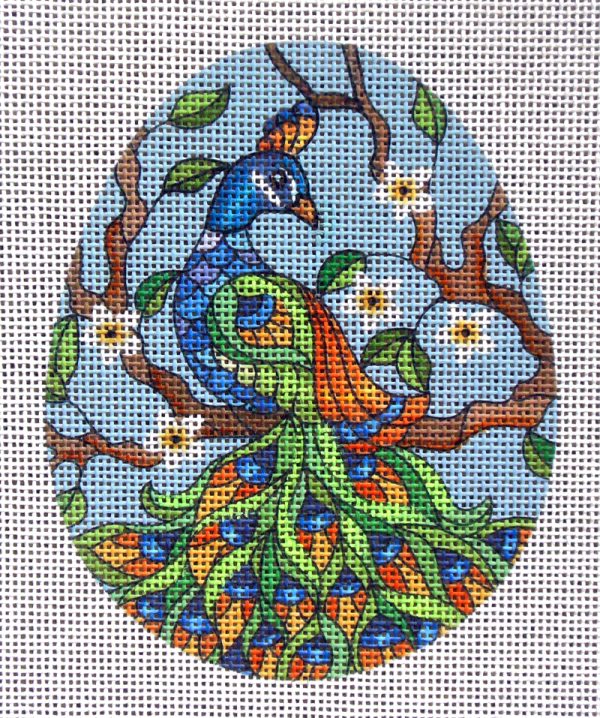 Peacock Egg Needlepoint Canvas
