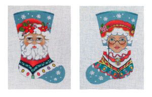 Santa & Mrs. Clause Stocking Ornament Pair