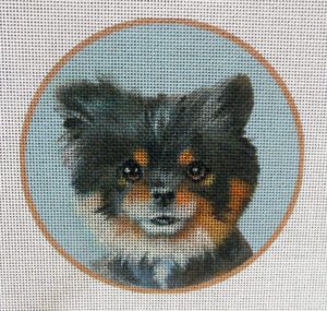 Pomeranian (Black) Needlepoint Canvas
