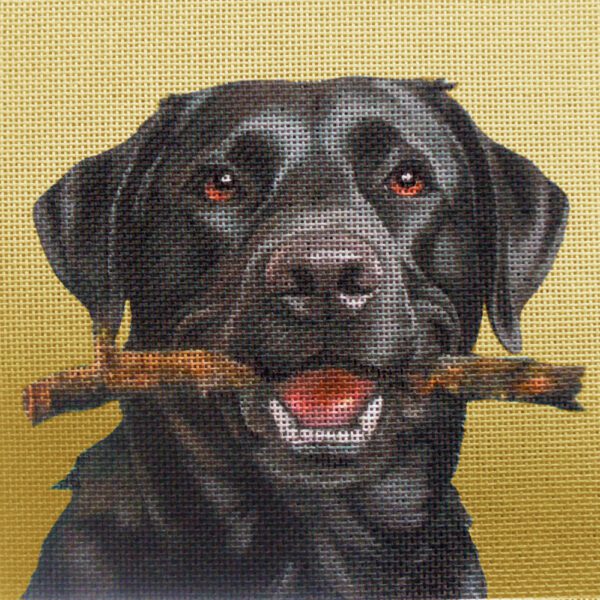 Black Labrador Needlepoint Canvas