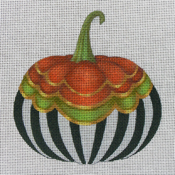 Harlequin Pumpkin Needlepoint Canvas