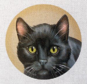 Bombay Black Cat Needlepoint Canvas