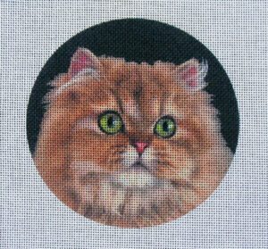 Golden Tabby Cat Needlepoint Canvas