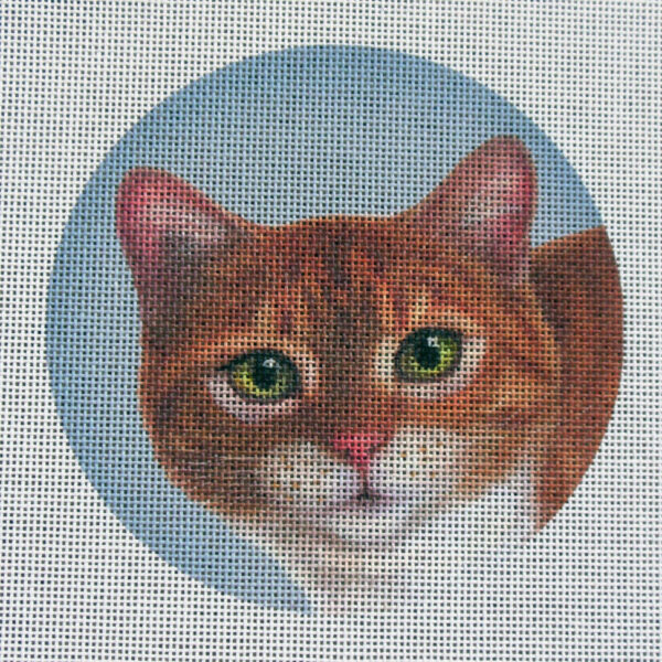 Orange Tabby Cat Needlepoint Canvas