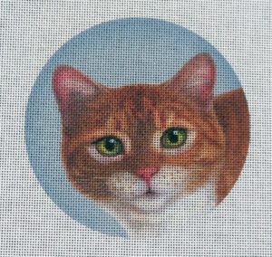 Orange Tabby Cat Needlepoint Canvas