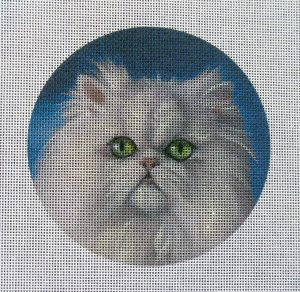 White Persian Cat Needlepoint Canvas