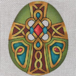 Celtic Cross Egg Needlepoint Canvas