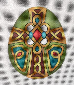 Celtic Cross Egg Needlepoint Canvas