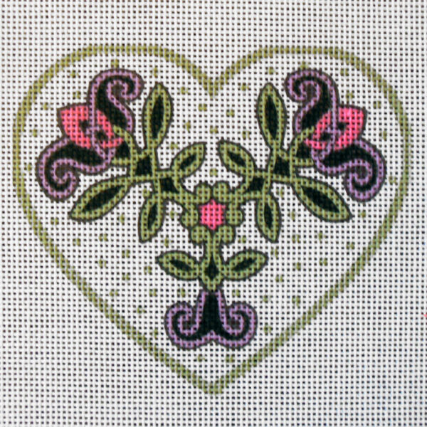 Celtic Flower Heart Needlepoint Canvas