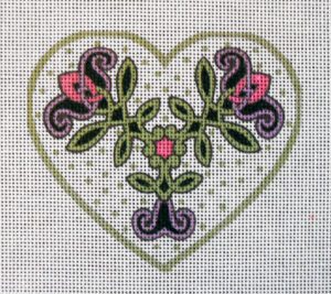 Celtic Flower Heart Needlepoint Canvas