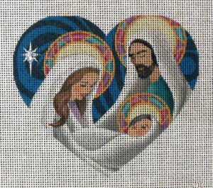 Christmas Day Heart Needlepoint Canvas