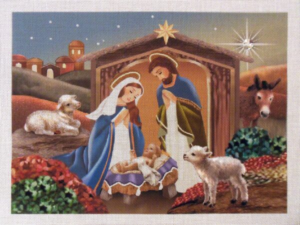 Manger Nativity Needlepoint Canvas