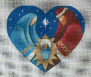Nativity Heart Needlepoint Canvas