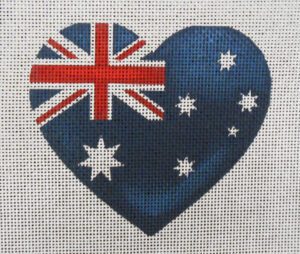 Australian Flag Heart Needlepoint Canvas