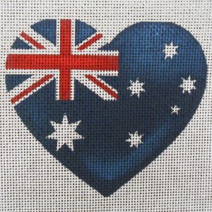 Australian Flag Heart Needlepoint Canvas