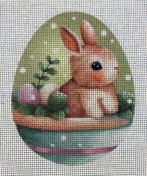 Baby Bunny Egg Needlepoint Canvas