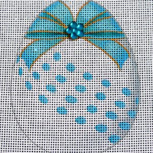 Blue Polka Dot Egg Needlepoint Canvas