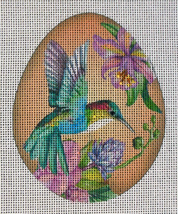 Blue Hummingbird Egg Needlepoint Canvas