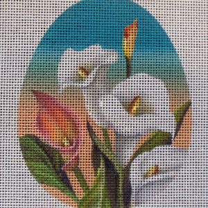 Calla Lily Sunset Egg Needlepoint Canvas