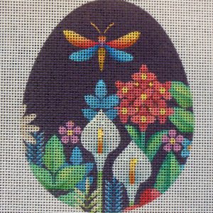 Full Bloom Dragonfly Egg Needlepoint Canvas