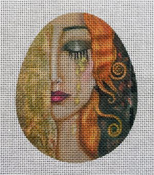 "Golden Tears" Egg Needlepoint Canvas