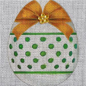 Green Polka Dot Egg Needlepoint Canvas