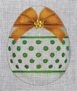Green Polka Dot Egg Needlepoint Canvas