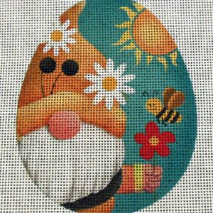 Honeybee Gnome Egg Needlepoint Canvas