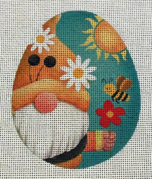 Honeybee Gnome Egg Needlepoint Canvas