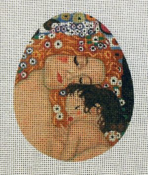 Klimt "Mother and Child" Egg Needlepoint Canvas