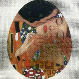 Klimt "The Kiss" Egg Needlepoint Canvas