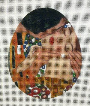 Klimt "The Kiss" Egg Needlepoint Canvas