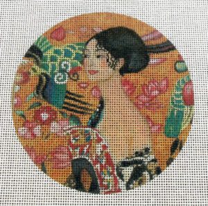 Klimt "Woman with Fan" Needlepoint Canvas
