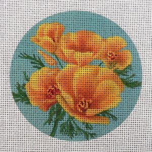 California Poppy  Needlepoint Canvas