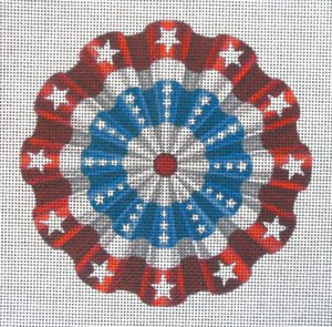 Patriotic Red Bunting Flag Needlepoint Canvas