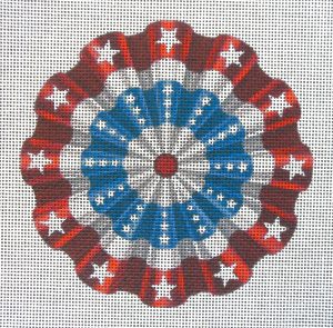 Patriotic Red Bunting Flag Needlepoint Canvas