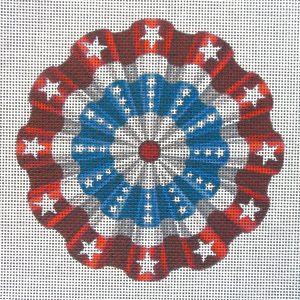 Patriotic Red Bunting Flag Needlepoint Canvas